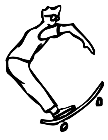 Skateboard Letter C Coloring Page